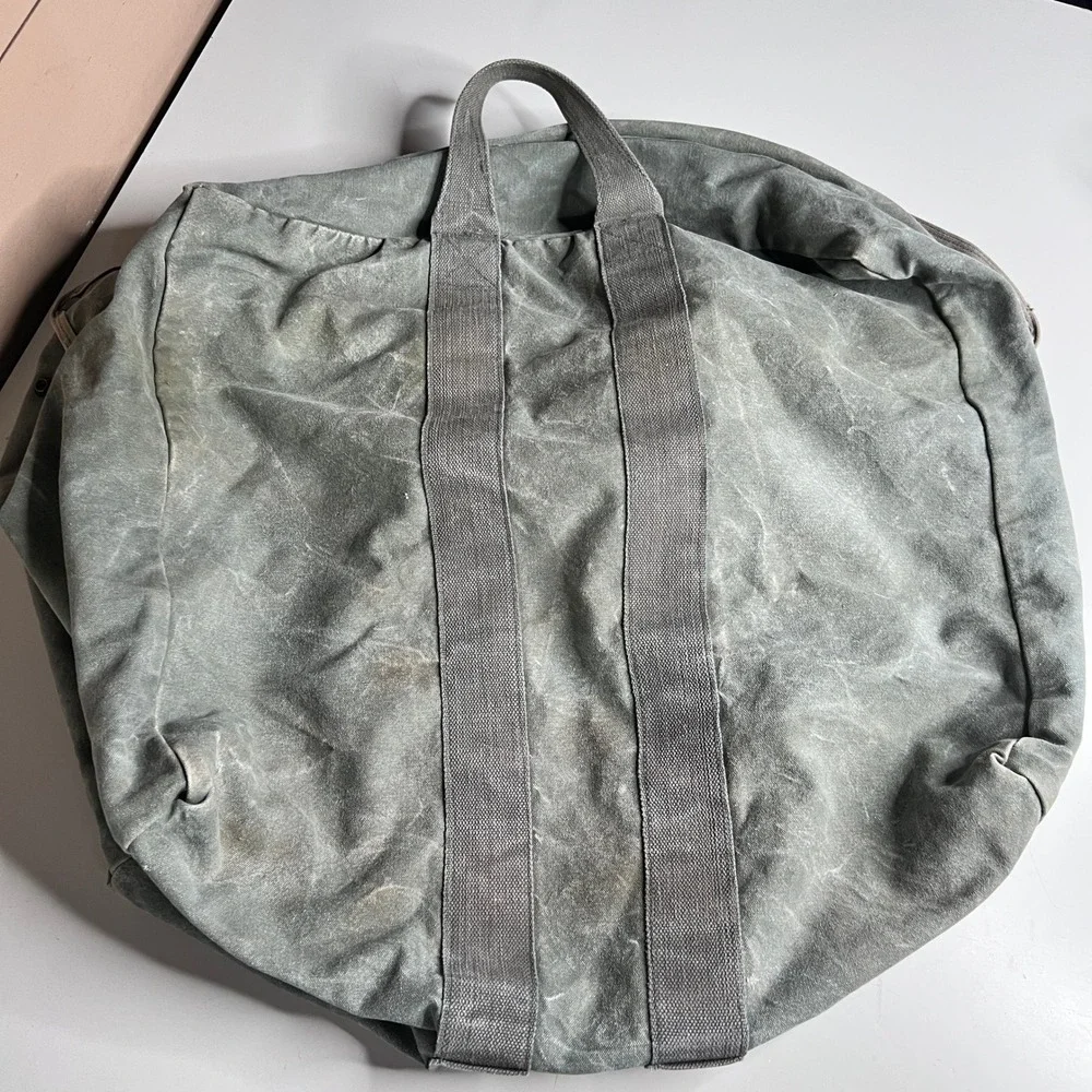 Vintage‎ Military Style Canvas Aviator Kit Bag Duffel Olive Drab Green Large